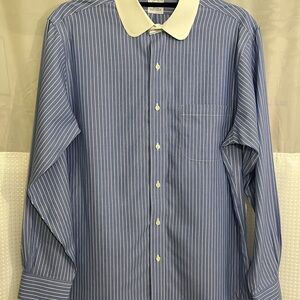 Brooks Brothers Blue and White Striped Dress Shirt